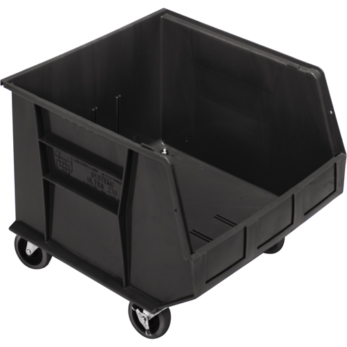 Mobile Bin, 14" H x 16-1/2" W x 18" D, 75 lbs. Capacity, Black Dufferin Supply
