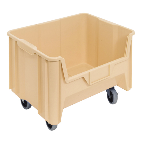 Mobile Giant Stack Container, 12-7/16" H x 19-7/8" W x 15-1/4" D, 250 lbs. Capacity, Ivory Dufferin Supply