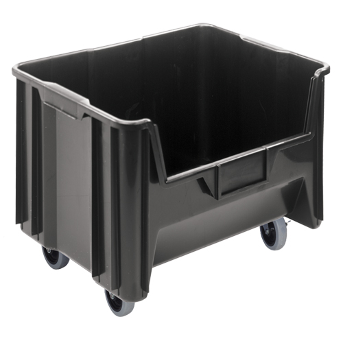 Mobile Giant Stack Container, 12-7/16" H x 19-7/8" W x 15-1/4" D, 250 lbs. Capacity, Black Dufferin Supply