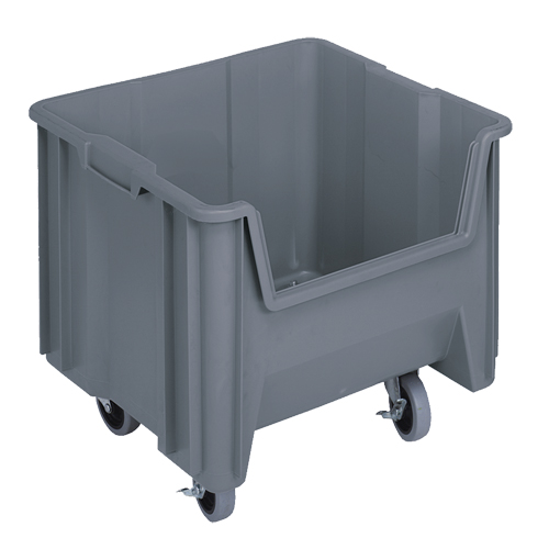 Bac g&eacute;ant mobile empilable, 12-1/2" ha x 16-1/2" la x 17-1/2" p, Capacit&eacute; de 250 lb, Gris Dufferin Supply