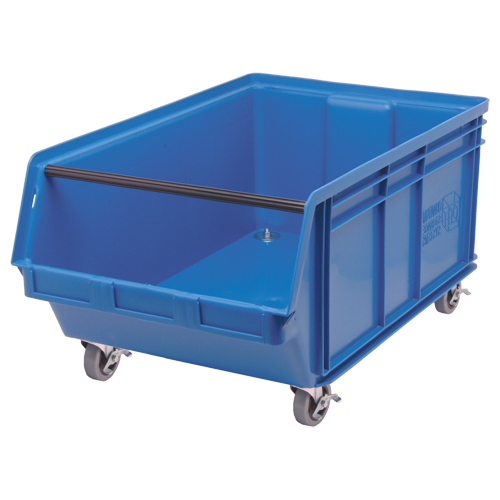 Mobile MAGNUM Bin, 14-7/8" H x 18-3/8" W x 29" D, 150 lbs. Capacity, Blue Dufferin Supply
