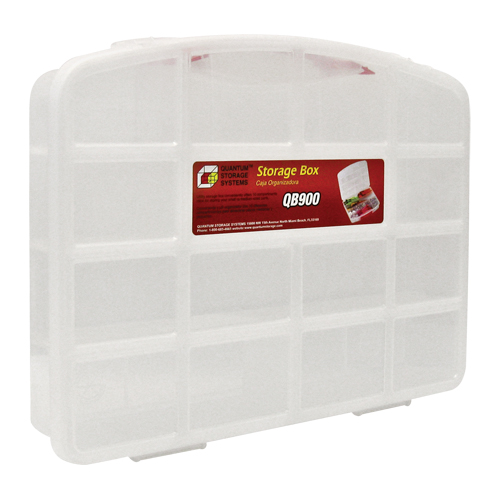 Bac de rangement clair avec compartiments, 13" la x 10-1/4" p x 2-3/8" h, 10 compartiments Dufferin Supply