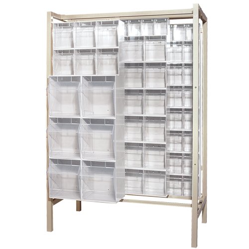 Free-Standing Tip-Out Bins Slider System, 51-1/4" W x 26" D x 77" H, 101 Drawers Dufferin Supply