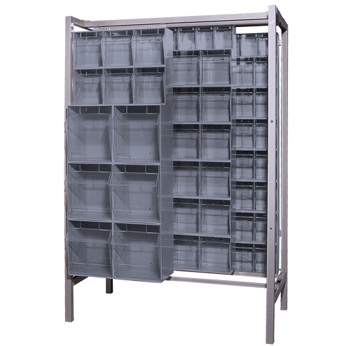 Free-Standing Tip-Out Bins Slider System, 51-1/4" W x 26" D x 77" H, 101 Drawers Dufferin Supply