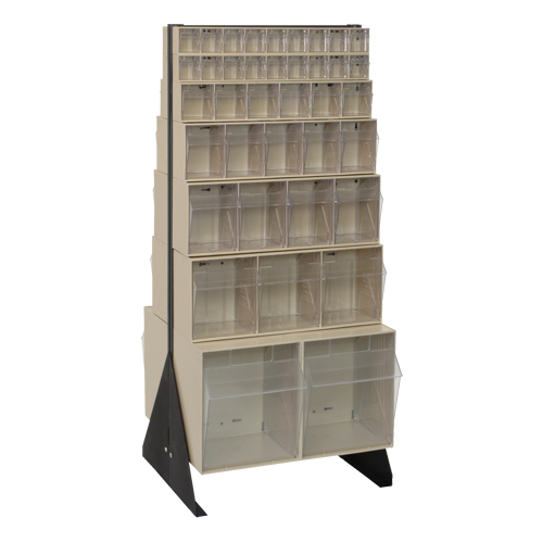 Tip-Out Bins Stand, 23-5/8" W x 16" D x 52" H, 76 Drawers Dufferin Supply