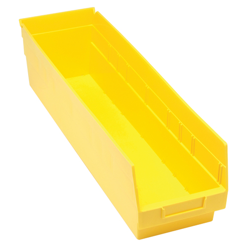 Store More Plastic Shelf Bins, 6-5/8" W x 6" H x 23-5/8" D, Yellow, 90 lbs. Capacity Dufferin Supply