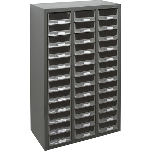 KPC-100 Parts Cabinet, Galvanized Steel, 36 Drawers, 23" x 11-2/5" x 36-9/10", Grey Dufferin Supply