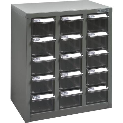 Casiers pour pi&egrave;ces KPC-500, Acier, 15 tiroirs, 14" x 8-2/3" x 16-1/3", Gris Dufferin Supply
