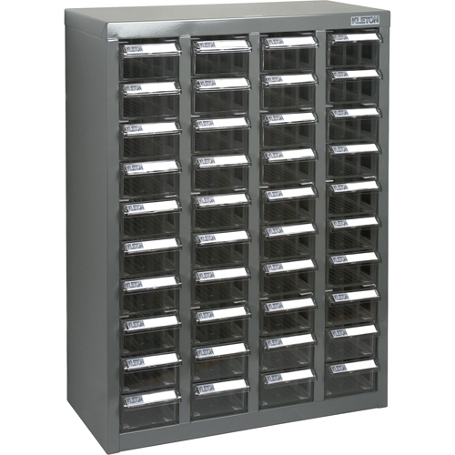 KPC-600 Parts Cabinet, Galvanized Steel, 40 Drawers, 18-3/10" x 8-7/10" x 25-3/10", Grey Dufferin Supply