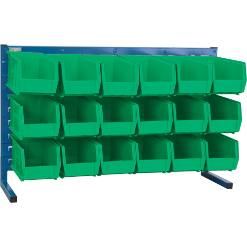 Louvered Rack with Bins, 18 Bins, 36" W x 8-1/4" D x 22" H Dufferin Supply