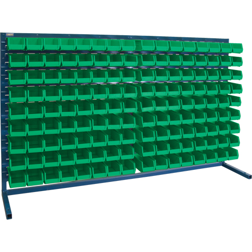 Louvered Rack with Bins, 144 Bins, 72" W x 15" D x 40" H Dufferin Supply