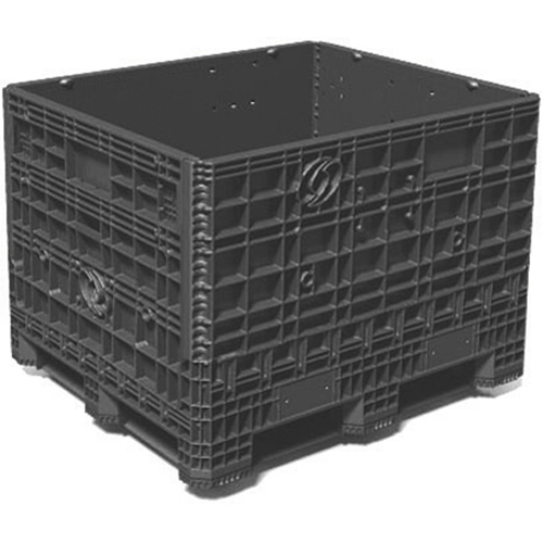 Medium-Duty Collapsible Bulkpak Containers, 48" L x 40" W x 34" H, Black Dufferin Supply