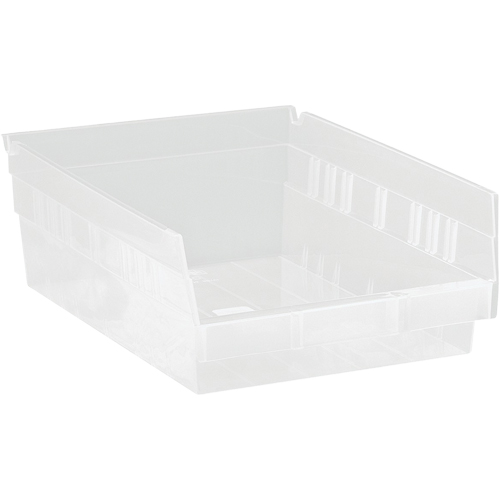 Shelf Bins, 8-3/8" W x 4" H x 11-5/8" D, Clear, 30 lbs. Capacity Dufferin Supply