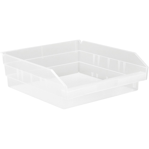 Bacs de rangement pour tablettes, 11-1/8" la x 4" H x 11-5/8" p, Transparent, Capacit&eacute; 30 lb Dufferin Supply