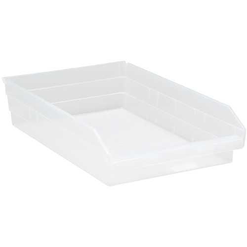 Bacs de rangement pour tablettes, 11-1/8" la x 4" H x 17-7/8" p, Transparent, Capacit&eacute; 40 lb Dufferin Supply