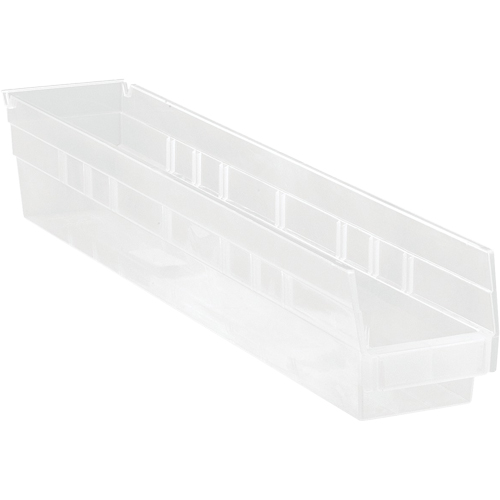 Bacs de rangement pour tablettes, 4-1/8" la x 4" H x 23-5/8" p, Transparent, Capacit&eacute; 50 lb Dufferin Supply