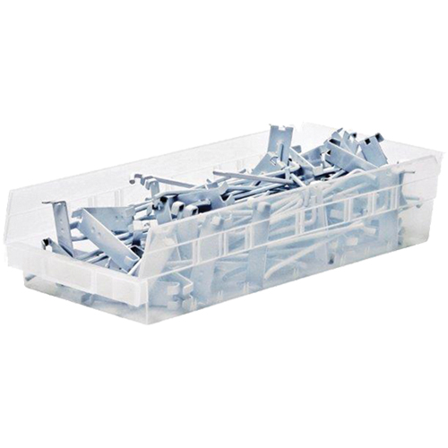 Bacs de rangement pour tablettes, 6-5/8" la x 4" H x 23-5/8" p, Transparent, Capacit&eacute; 50 lb Dufferin Supply