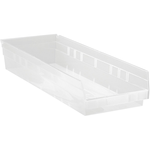 Bacs de rangement pour tablettes, 8-3/8" la x 4" H x 23-5/8" p, Transparent, Capacit&eacute; 50 lb Dufferin Supply
