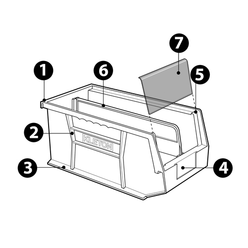 Bac empilable & &agrave; suspendre, 16-1/2" la, 7" h x 14-3/4" p, Bleu Dufferin Supply