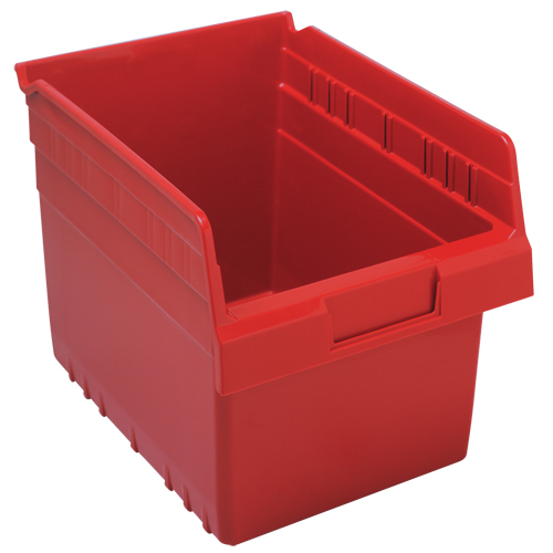 Store-Max Shelf Bins, 8-3/8" W x 8" H x 11-5/8" D, Red, 44 lbs. Capacity Dufferin Supply