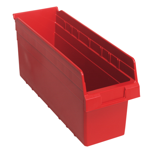 Bacs pour &eacute;tag&egrave;re Store-Max, 6-5/8" la x 8" H x 17-7/8" p, Rouge, Capacit&eacute; 56 lb Dufferin Supply