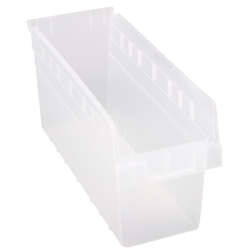 Store-Max Shelf Bins, 6-5/8" W x 8" H x 17-7/8" D, Clear, 56 lbs. Capacity Dufferin Supply