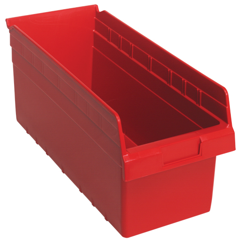 Bacs pour &eacute;tag&egrave;re Store-Max, 8-3/8" la x 8" H x 17-7/8" p, Rouge, Capacit&eacute; 56 lb Dufferin Supply