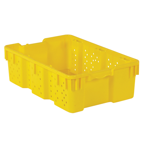 Contenant en plastique empilable Stack-N-Nest pour l'agriculture, 16" x 23,9" x 7,3", Jaune Dufferin Supply