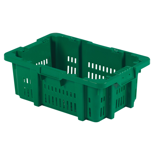 Contenant en plastique Stack-N-Nest pour la manutention des aliments, 16" x 23,9" x 8,8", Vert Dufferin Supply