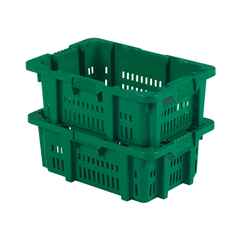 Contenant en plastique Stack-N-Nest pour la manutention des aliments, 16" x 23,9" x 8,8", Vert Dufferin Supply