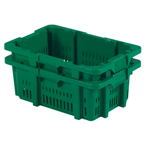 Contenant en plastique Stack-N-Nest pour la manutention des aliments, 16" x 23,9" x 8,8", Vert Dufferin Supply