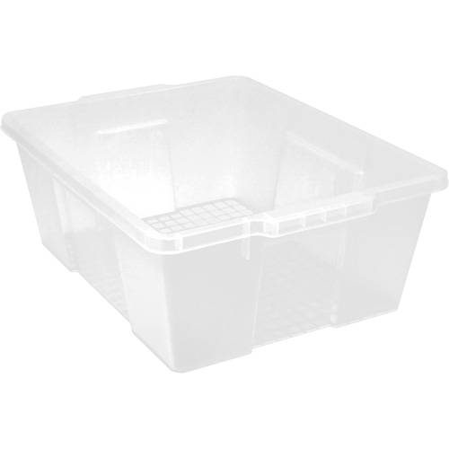Plastic Latch Container, 15.875" W x 21" D x 7.75" H, Clear Dufferin Supply