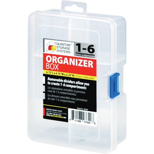 Boîte &agrave; compartiments en plastique, 4,75" la x 6,75" p x 2,25" h, 6 compartiments Dufferin Supply