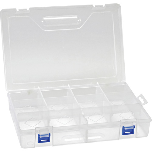 Plastic Compartment Box, 7.75" W x 11.75" D x 2.2" H, 10 Compartments Dufferin Supply