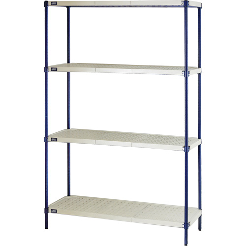 &eacute;tag&egrave;re en fils m&eacute;talliques avec tablettes en plastique, Cadre en fils m&eacute;talliques avec tablettes en plastique, Sans boulons, Capacit&eacute; 600 lb, 48" la x 72" h x 18" p Dufferin Supply