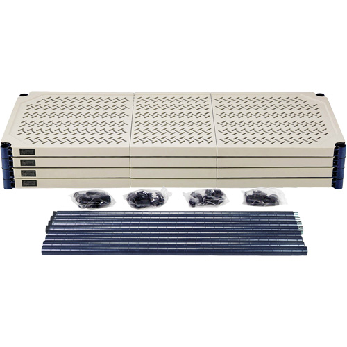 &eacute;tag&egrave;re en fils m&eacute;talliques avec tablettes en plastique, Cadre en fils m&eacute;talliques avec tablettes en plastique, Sans boulons, Capacit&eacute; 600 lb, 48" la x 72" h x 18" p Dufferin Supply