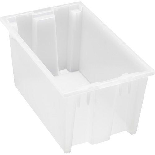 Heavy-Duty Stack & Nest Tote, 9" x 11" x 18", Clear Dufferin Supply