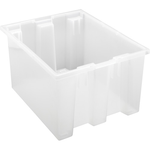 Heavy-Duty Stack & Nest Tote, 10" x 15.5" x 19.5", Clear Dufferin Supply