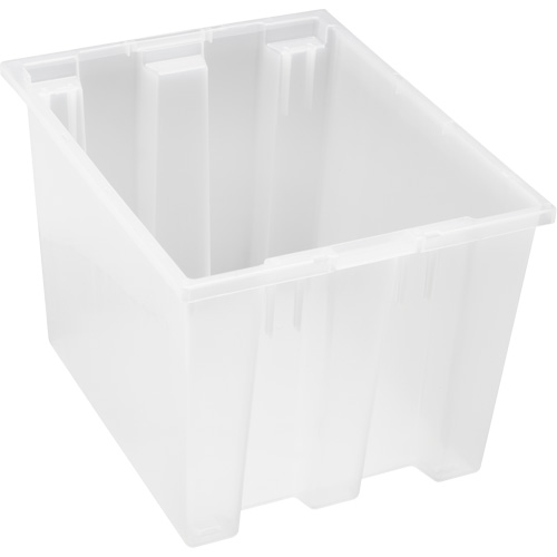 Heavy-Duty Stack & Nest Tote, 13" x 15.5" x 19.5", Clear Dufferin Supply