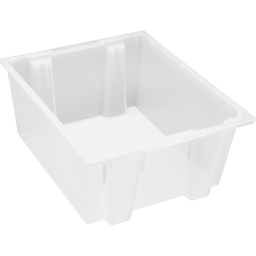 Heavy-Duty Stack & Nest Tote, 10" x 19.5" x 23.5", Clear Dufferin Supply