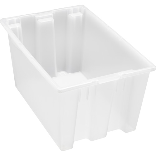 Heavy-Duty Stack & Nest Tote, 15" x 19.5" x 29.5", Clear Dufferin Supply