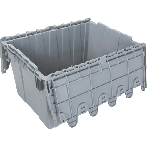 Contenant de distribution en plastique avec dessus basculant, 21,65" x 15,5" x 12,5", Gris Dufferin Supply