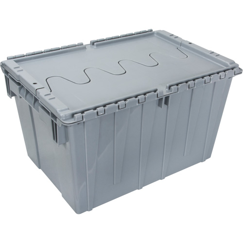 Contenant de distribution en plastique avec dessus basculant, 21,65" x 15,5" x 12,5", Gris Dufferin Supply
