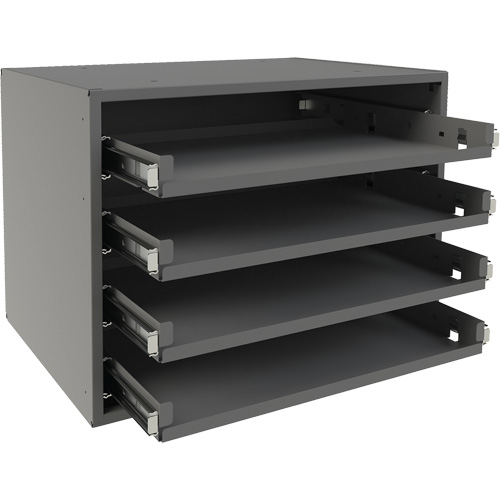 Small Bearing Rack, Steel, 4 Slots, 15-9/16" W x 11-7/8" D x 11-5/16" H, Grey Dufferin Supply