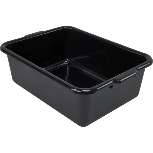 All-Purpose Flat-Bottom Storage Tub, 7" H x 15" D x 21" L, Plastic, Black Dufferin Supply
