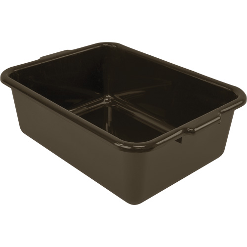 All-Purpose Flat-Bottom Storage Tub, 7" H x 15" D x 21" L, Plastic, Brown Dufferin Supply