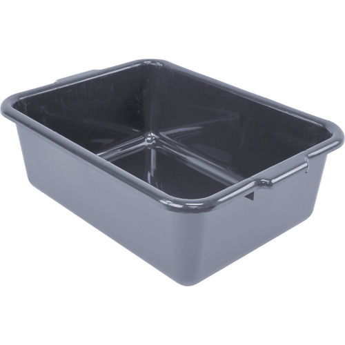 All-Purpose Flat-Bottom Storage Tub, 7" H x 15" D x 21" L, Plastic, Grey Dufferin Supply