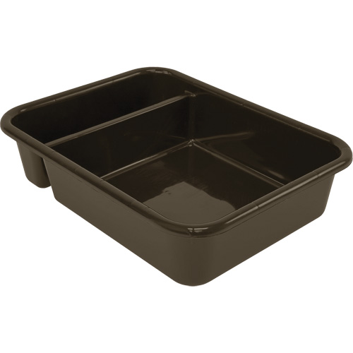 All-Purpose Compartmentalized Storage Tub, 5" H x 15" D x 20" L, Plastic, Brown Dufferin Supply