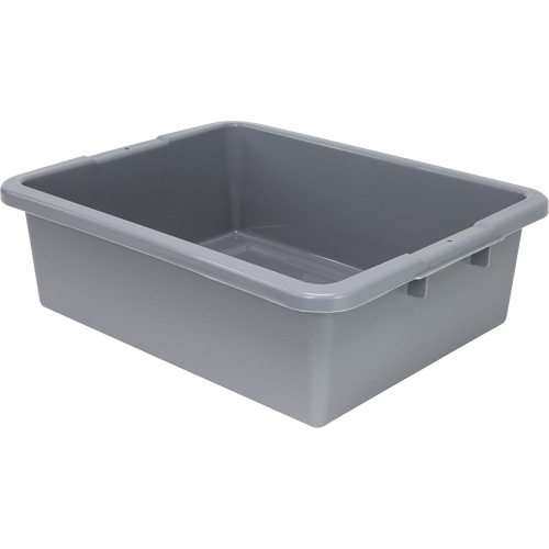 All-Purpose Ribbed-Bottom Storage Tub, 7" H x 17" D x 22" L, Plastic, Grey Dufferin Supply