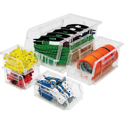 Crystal Clear Ultra Bins, 8-1/4" W x 7" H x 14-3/4" D, Clear Dufferin Supply